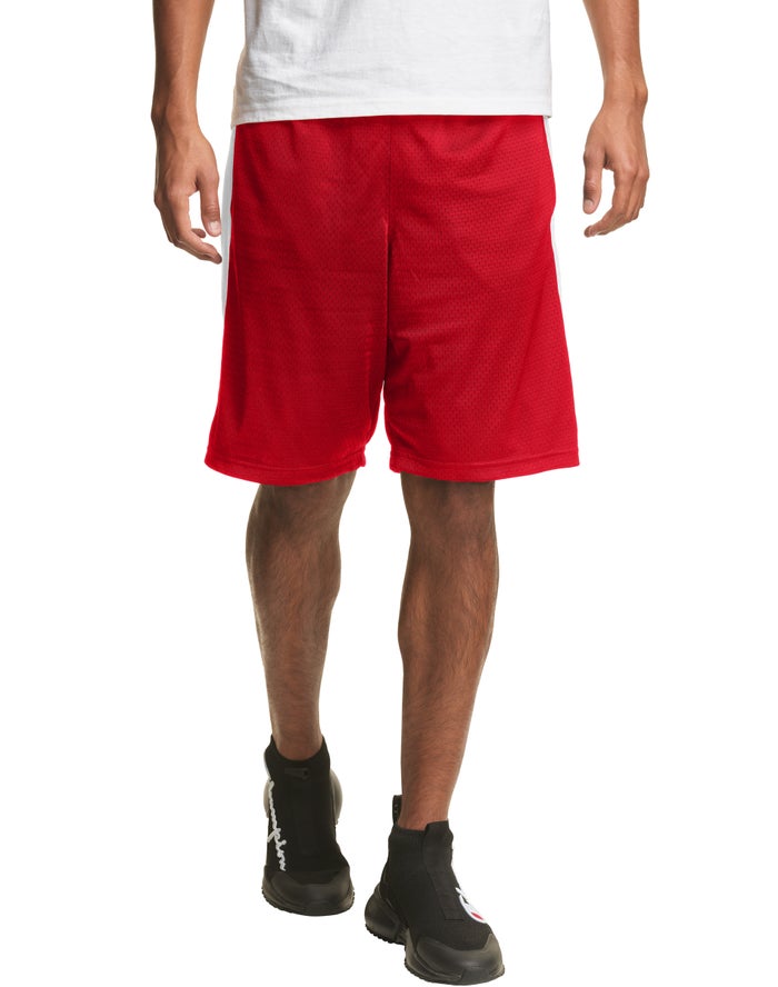 Champion Korte Broek Heren - Rood - Mesh Basketball ( 591634-ESZ )